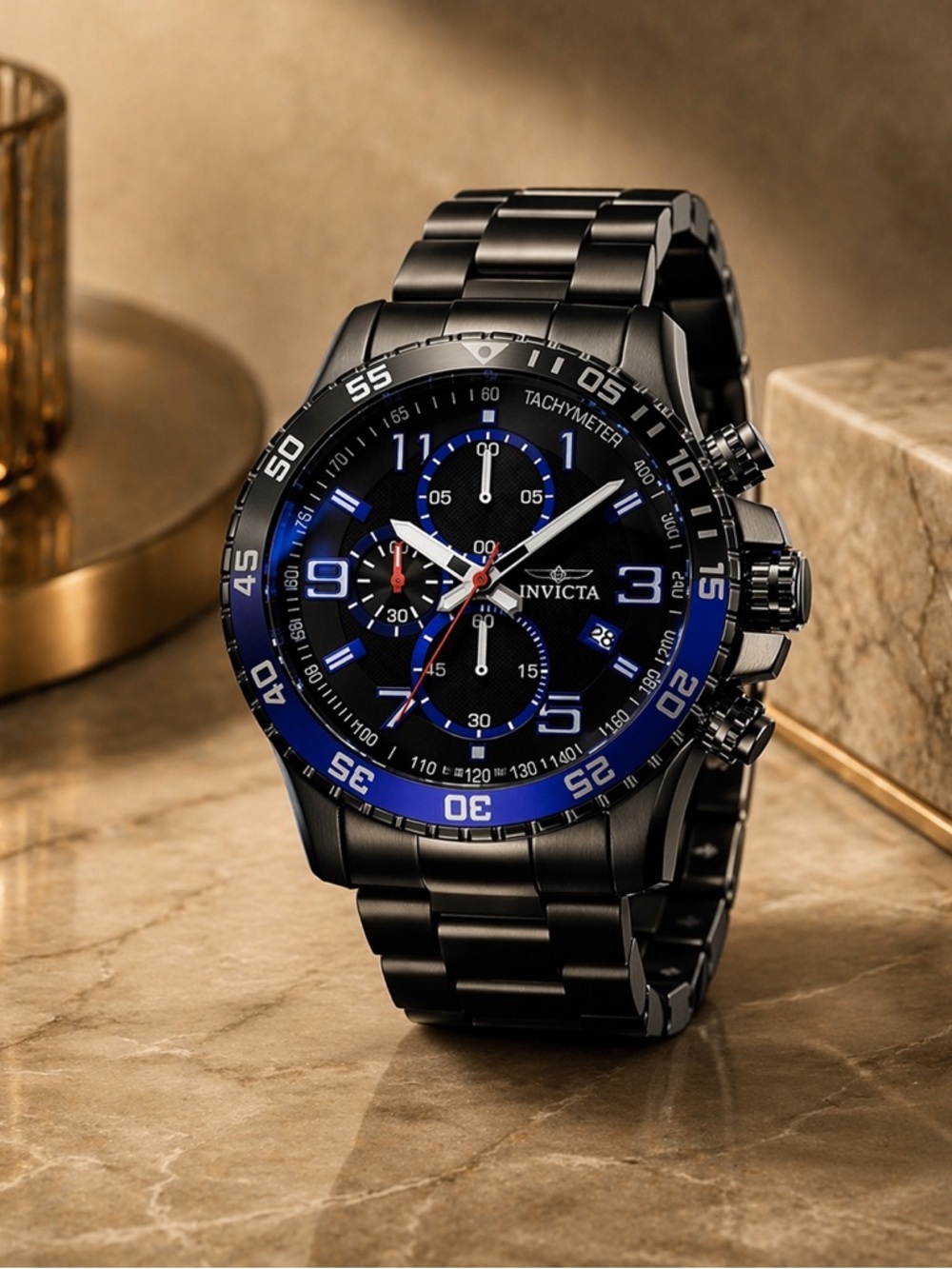 Invicta Specialty 34032 Men’s 45mm Black Dial Gunmetal Watch Quartz